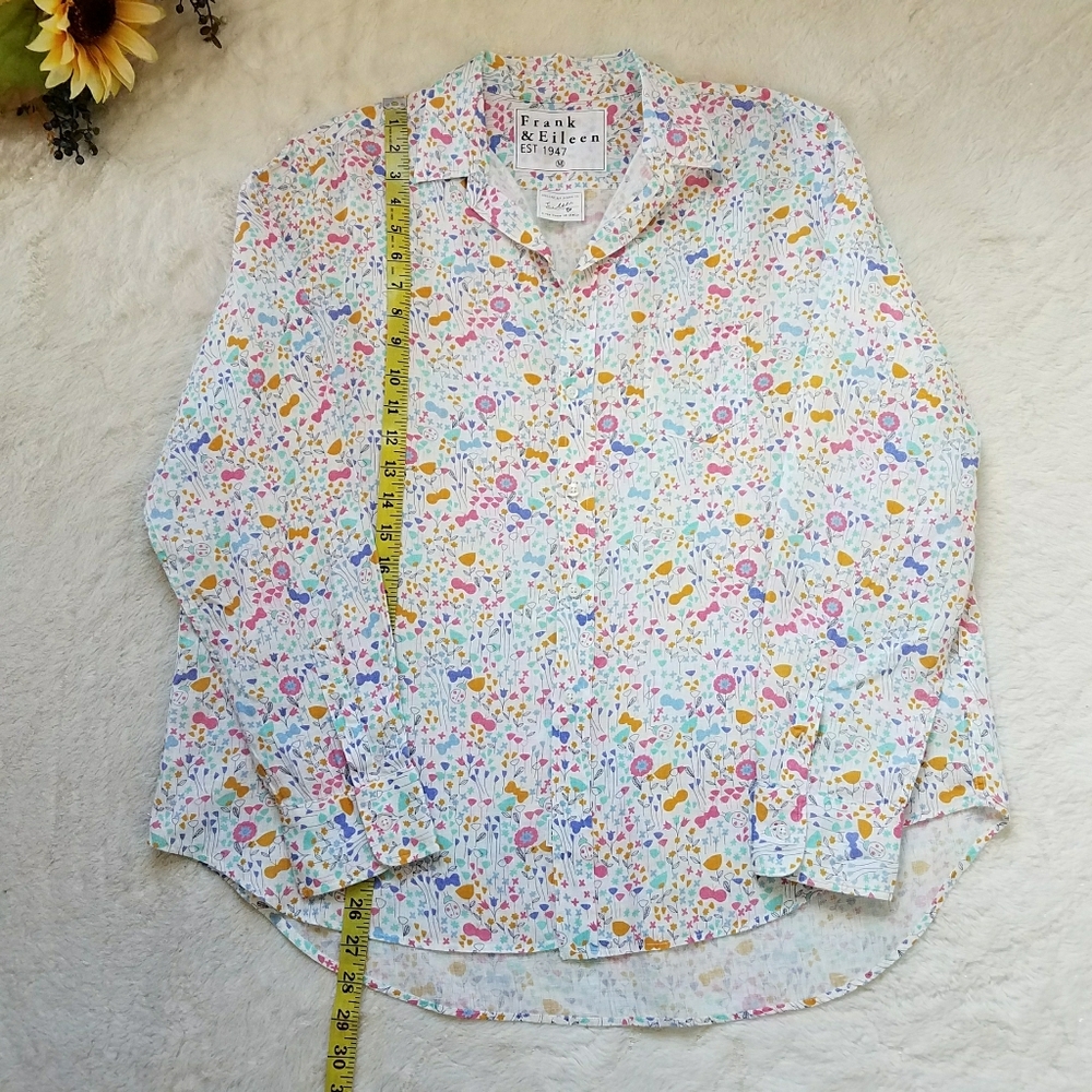 Frank & Eileen EILEEN Multi Color Print Classic Top - Picture 5 of 10
